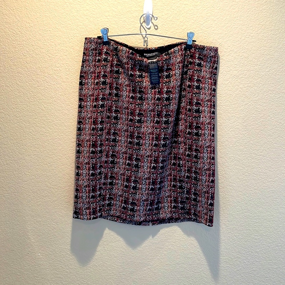 Liverpool, straight stretch knit skirt